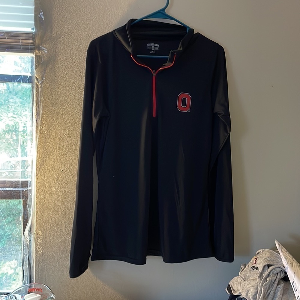 XL scarlet and grey  Authentic Apparel Osu pull over jacket
